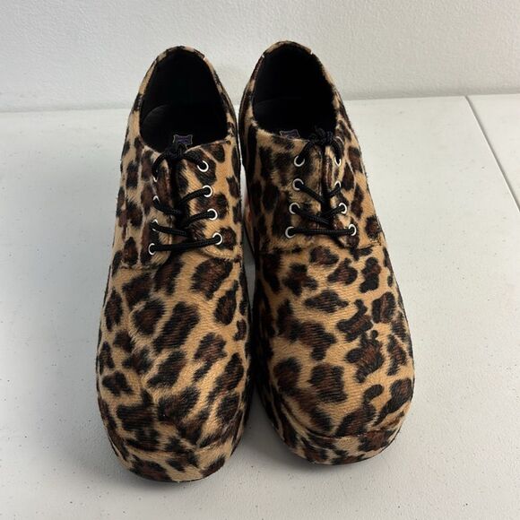 NWOT Funtasma Mens 9 Leopard Platform Shoes Fish Bowl Pimp Disco 70s Costume - Picture 4 of 14